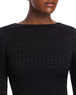 Boucl&eacute; Dress with Feather Beaded Trim Sleeve