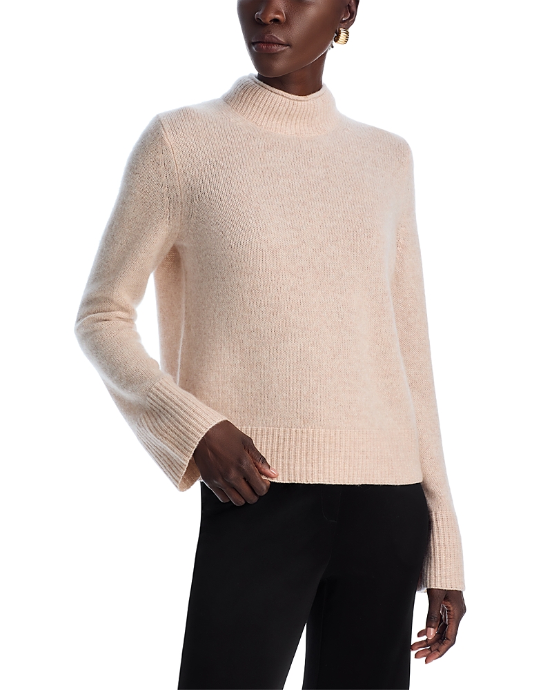 C By Bloomingdale's Cashmere Rollneck Top - Exclusive In Heather Oatmeal