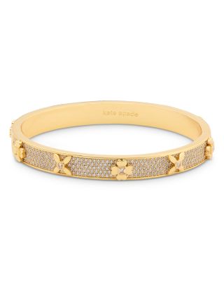 kate spade new york Pave Flower Bangle Bracelet in Gold Tone