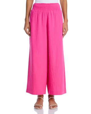 Supersoft Gauze Boyfriend Shirt & Smocked Pants Swim Cover-Up