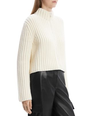 Wool Cashmere Zip Front Cardigan