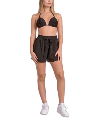 Drawstring Swim Cover-Up Shorts 