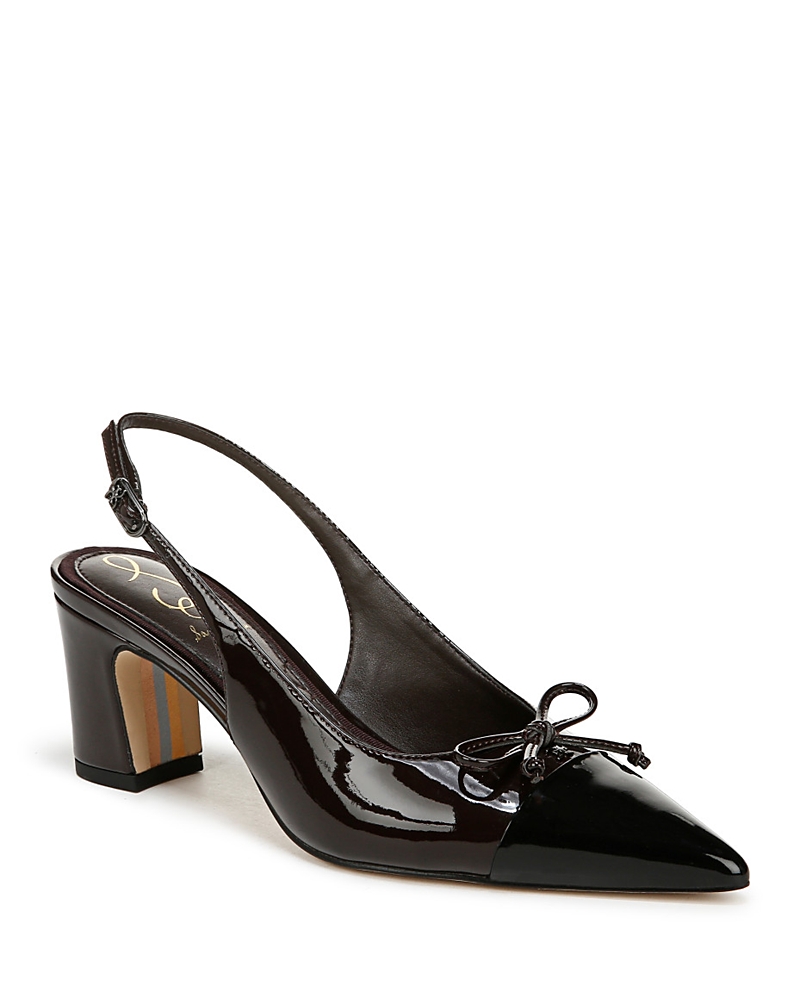 Sam Edelman Willette Slingback Pointed Cap Toe Pump In Black