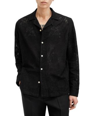 ALLSAINTS - Relaxed Fit Black Lace Shirt