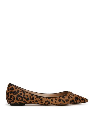 Women's Nori Pointed Toe Leopard Print Calf Hair Flats