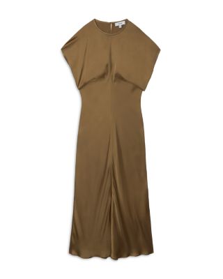 REISS Kora Satin Short Sleeve Maxi Dress | Bloomingdale's Women