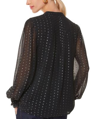 Petites Metallic Stripe Shirt