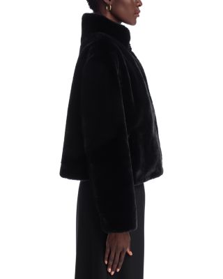 Faux Fur Snap Front Jacket