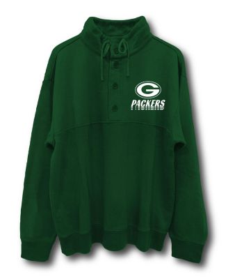Junk Food Clothing - Unisex NFL Green Bay Packers Mock 1/4 Button Up