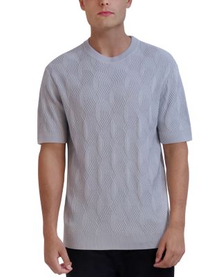 KARL LAGERFELD PARIS WHITE LABEL - Textured Geometric Slim Fit Sweater