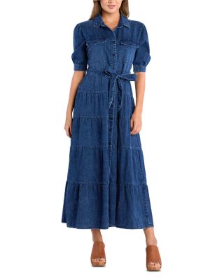 Lyla Tiered Denim Maxi Dress