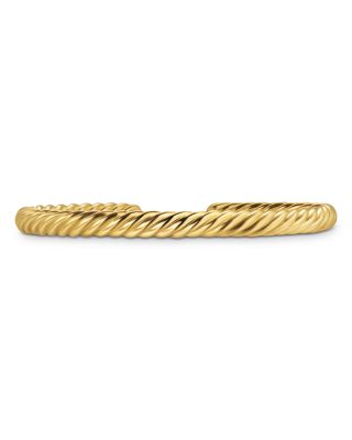Men's Cable Cuff Bracelet in 18K Yellow Gold, 6mm