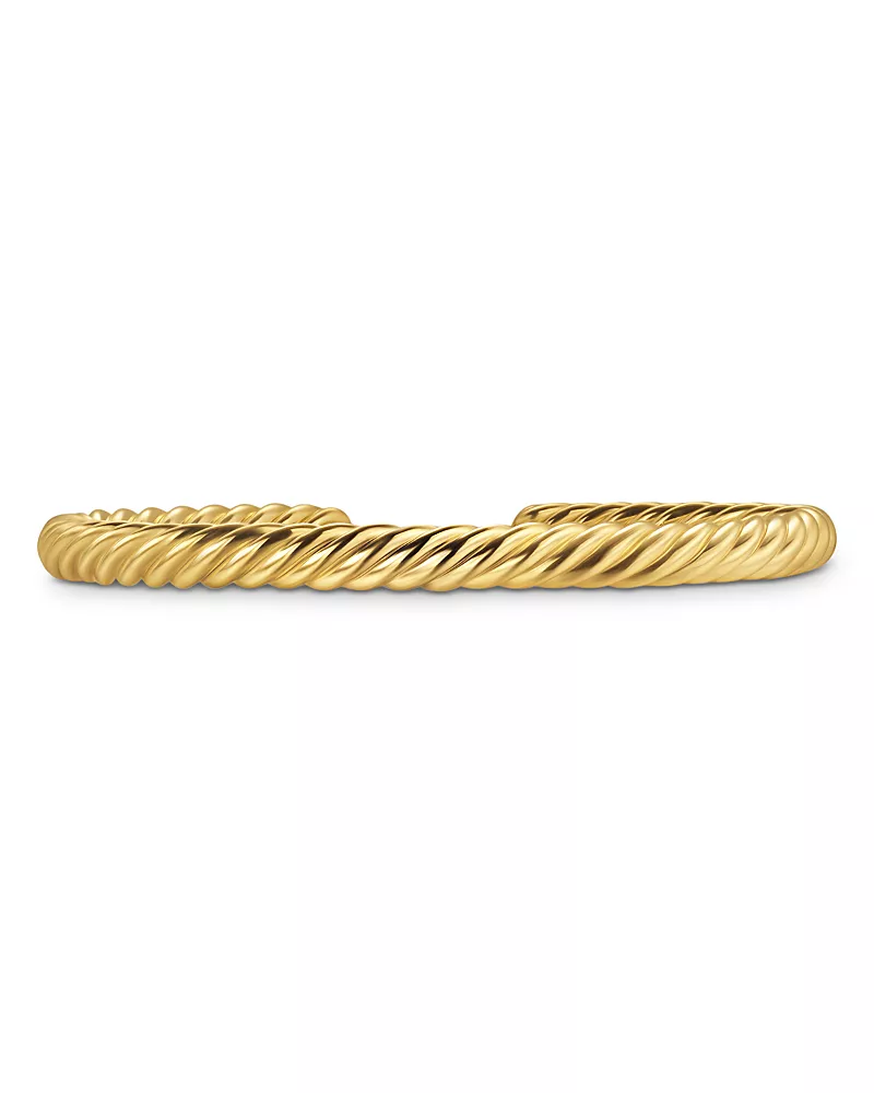 David Yurman Men's Cable Cuff Bracelet in 18K Yellow Gold, 6mm