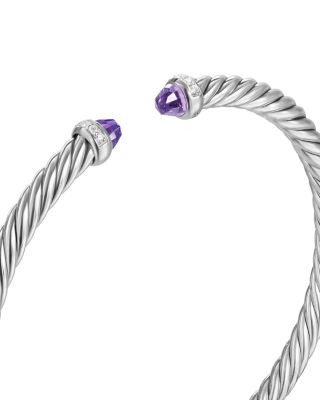 Cablespira Flex&reg; Bracelet in Sterling Silver with Diamonds, 4mm