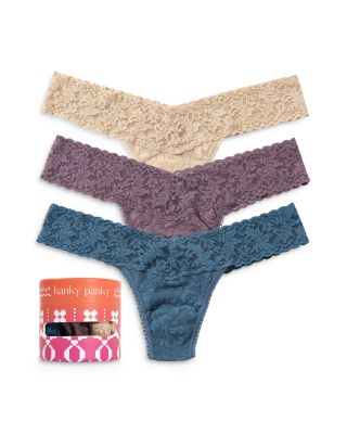 Hanky Panky Signature Stretch Lace Low Rise Thongs, Set of 3