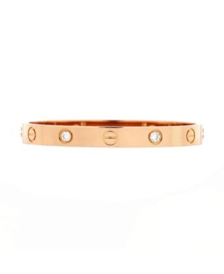 Pre-Owned Cartier - Love 4 Diamond Bracelet 18K Rose Gold with Diamonds