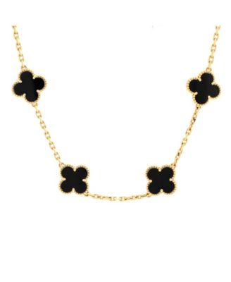 Pre-Owned Van Cleef & Arpels - Vintage Alhambra 10 Motifs Necklace 18K Gold and Onyx