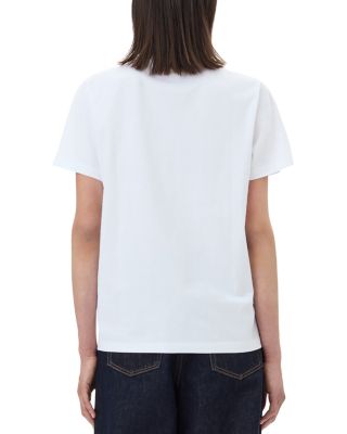 White Basic Jersey Leopard Relaxed Tee
