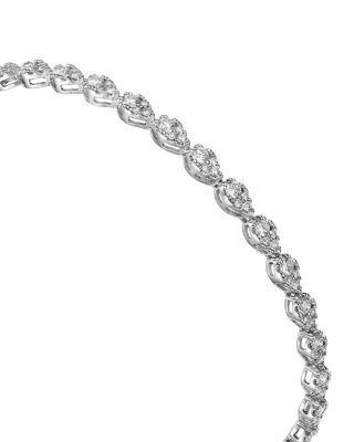 Diamond Mini Pear Cluster Tennis Bracelet in 14K White Gold, 2.00 tcw