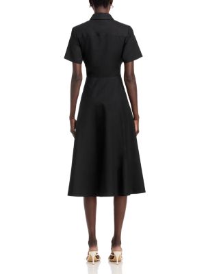 Megan Tie Front Midi Shirt Dress