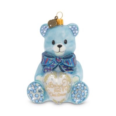 Baby&#39;s First Christmas Teddy Glass Ornament