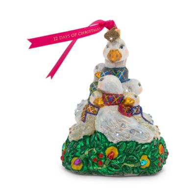 Six Geese A Laying Glass Ornament