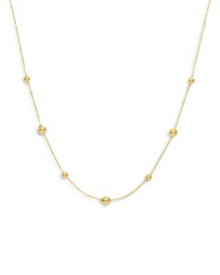 Moon & Meadow - 14K Yellow Gold Beaded Station Necklace, 18"