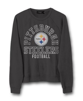  Women's NFL Pittsburgh Steelers Flocked Raglan Crew Fleece Sweatshirt