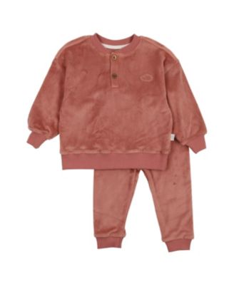 Pouf Baby - Unisex Velour Henley Set - Little Kid, Big Kid