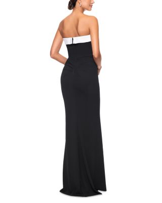 Bow Trim Strapless Gown - Exclusive