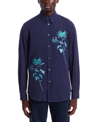Embroidered Long Sleeve Button Front Shirt