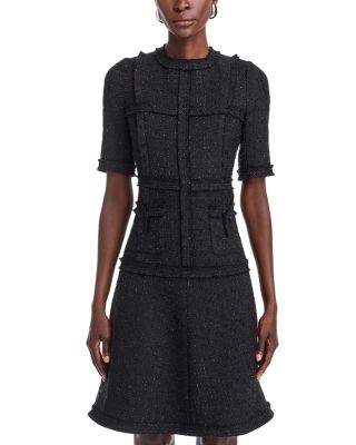 Metallic Tweed Geo Stripe Dress