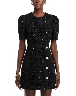 AQUA Sequin Tweed Mini Dress - Exclusive | Bloomingdale's