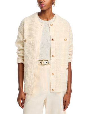 Aqua Tweed Oversized Cardigan - Exclusive