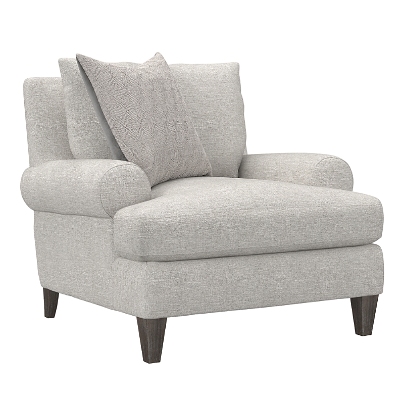 Bernhardt Isabella Gray Fabric Chair In Portobello