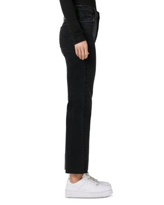 Remi Mid Rise Ankle Straight Jeans in Fade to Black