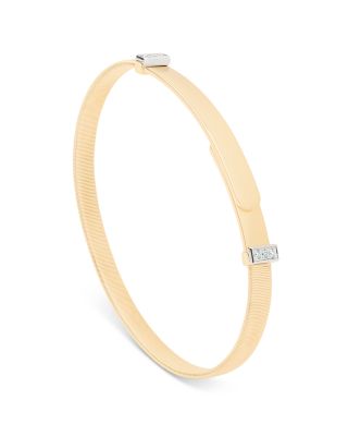Marco Bicego - 18K Yellow Gold Masai Diamond Pav&eacute; Two Station Thin Bangle Bracelet
