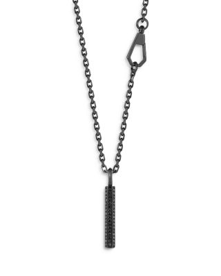 Walters Faith - Grant 18K Black Gold Black Diamond Hexagon Bar Pendant