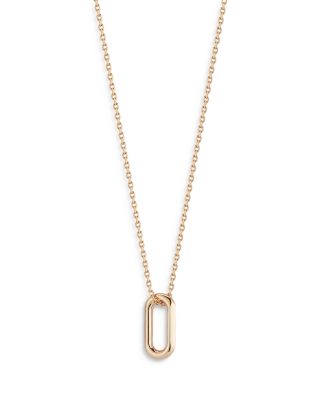 18K Rose Gold Saxon Mini Link Pendant Necklace, 16"