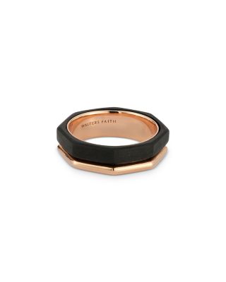 Men's 18K Rose Gold Ebony Sydney Hexagon Band