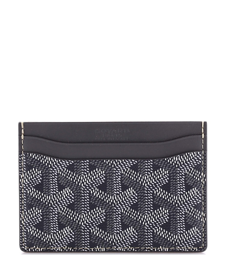 Pre-owned Pre-owned Goyard Goyard Saint Sulpice Card Holder Coated Canvas In Gray