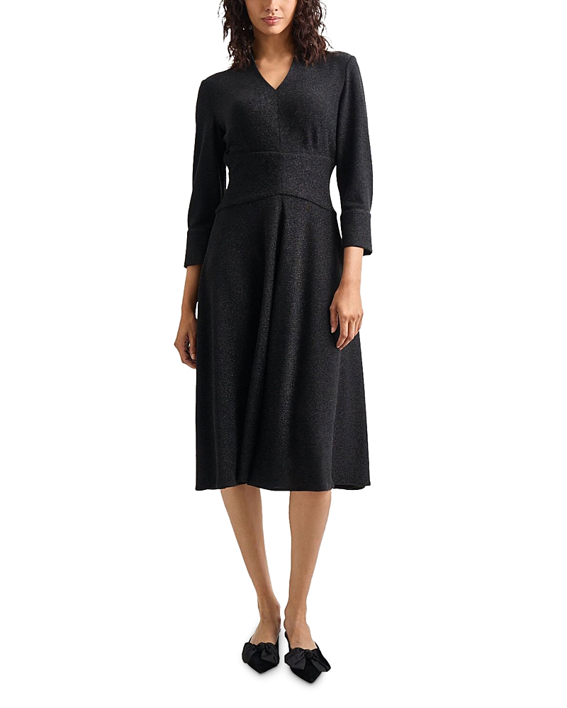 Misook Modern Fit-and-flare Sparkle Stretch Woven Midi Dress In Black | ModeSens Misook Modern Fit-and-flare Sparkle Stretch Woven Midi Dress In Black | ModeSens