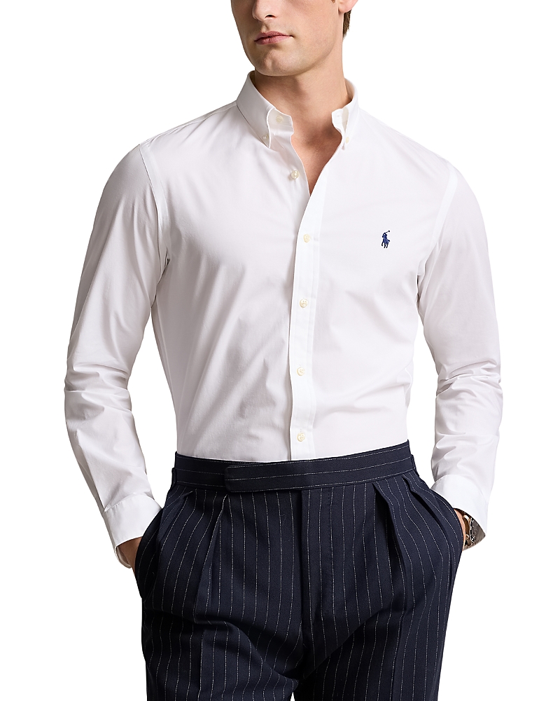 Polo Ralph Lauren Slim-fit Button-down Collar Logo-embroidered Cotton Oxford Shirt In White