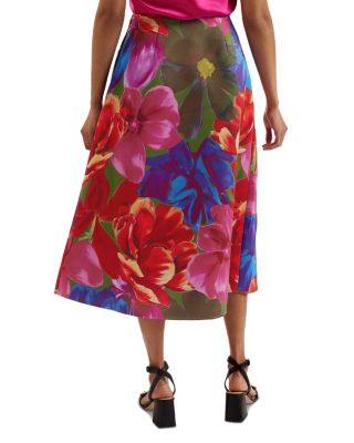Joralee Printed Wrap Midi Skirt