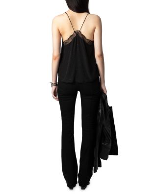 Silk Lace Trim Embellished Cami