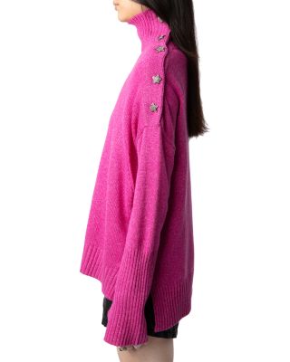 Alma Cashmere Wool Button Shoulder Sweater