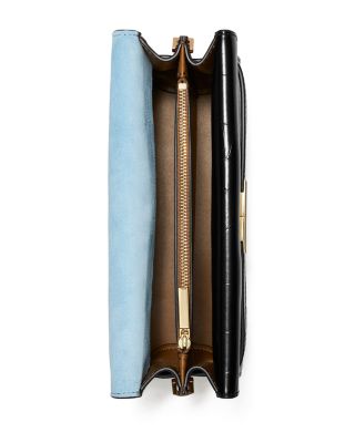 Lee Radziwill Croc Embossed Shoulder Bag