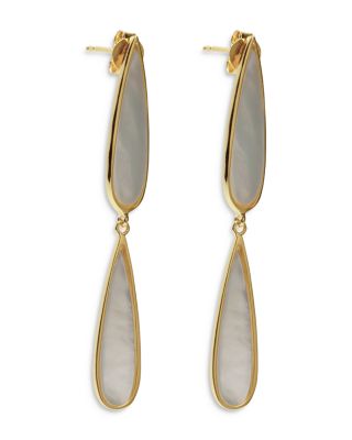 Argento Vivo Mother Of Pearl Double Drop Earrings in 18K Gold Plated Sterling Silver
