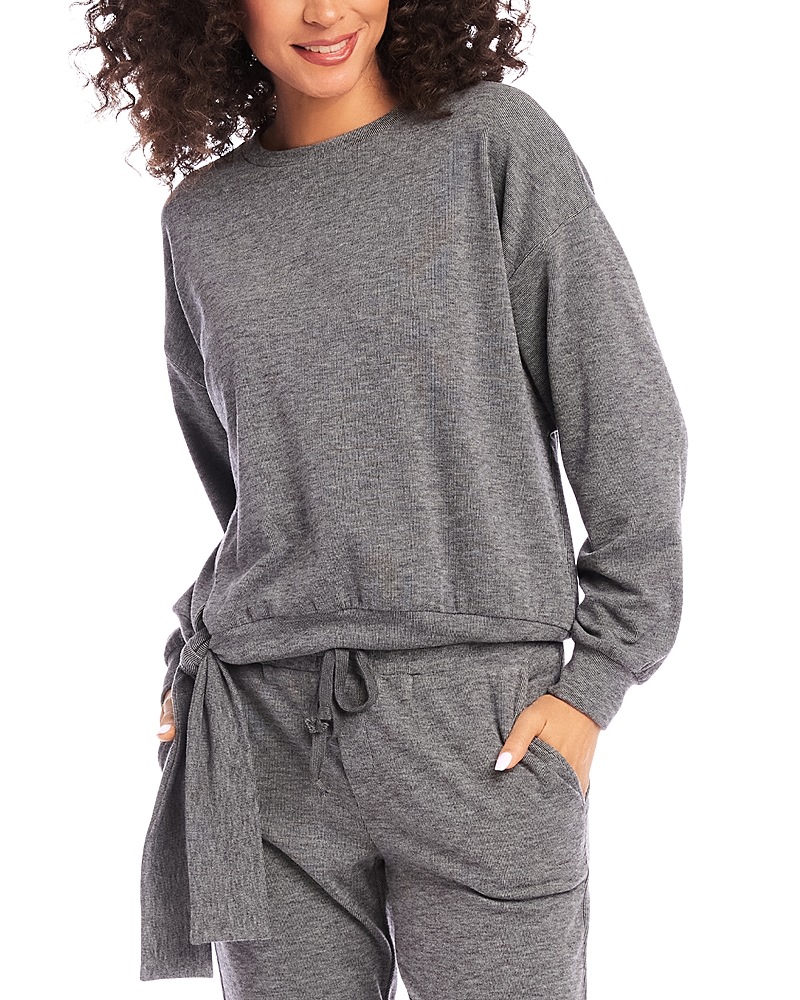 Shop Karen Kane Side Tie Top In Heather Grey