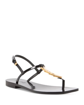 Versace - Women's Leather T Strap Sandals
